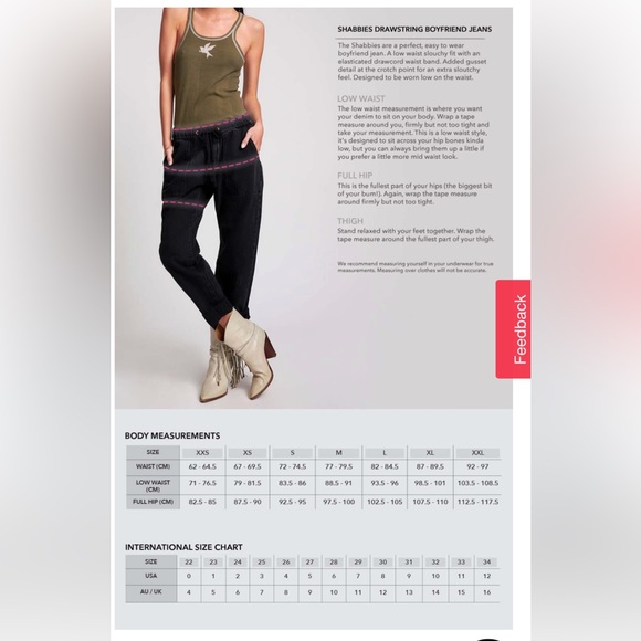 NWT One Teaspoon Shabbies size L drawstring jeans. - Picture 11 of 13